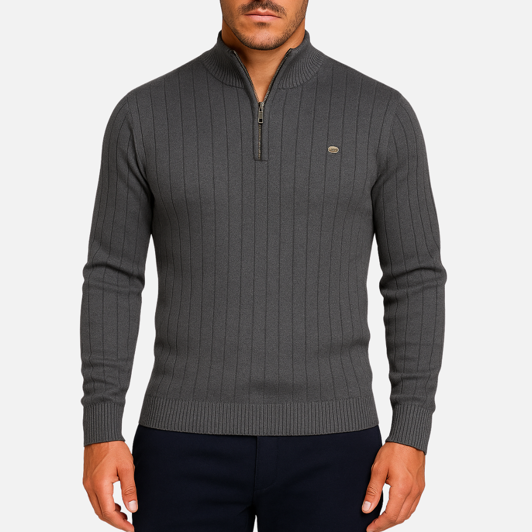 Men’s Knitted Zip Up Sweater – Smart Halfzipper
