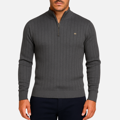 Men’s Knitted Zip Up Sweater – Smart Halfzipper