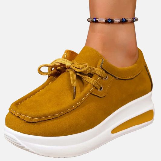 Brianna | Women's Platform Moccasin Sneakers Suede Lace-Up