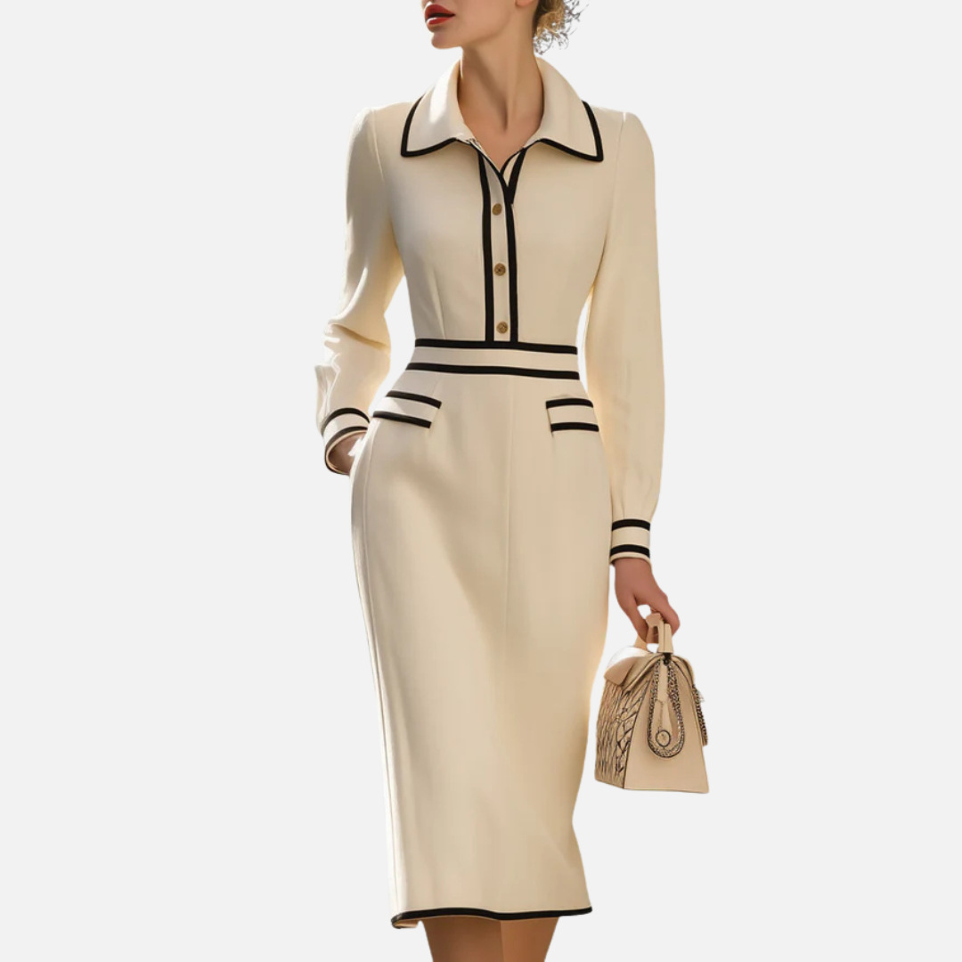 Women's Contrast Dress Midi Dress