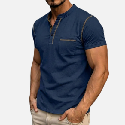 Men’s Casual Henley Polo Shirt
