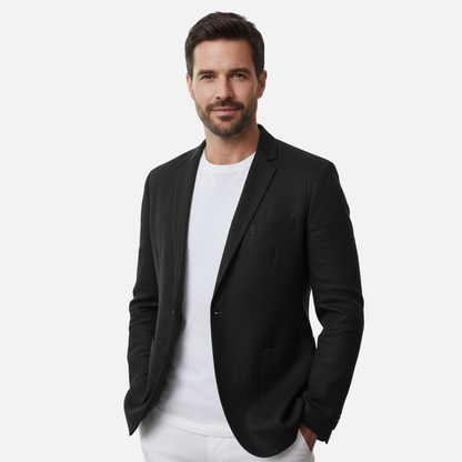 Men’s Casual Linen Blazer – Lightweight Tailored Slim Fit