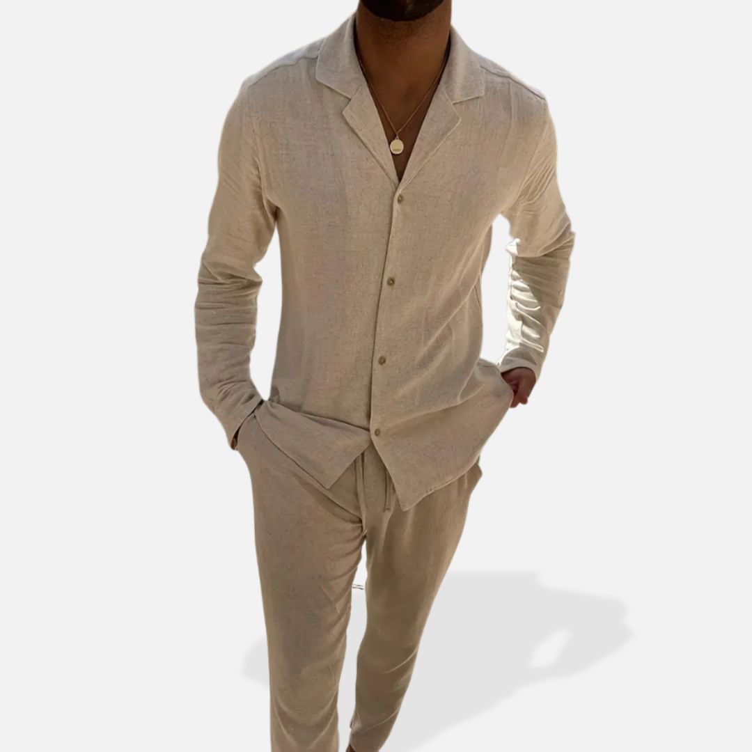 Elara | Men’s 2-Piece Linen Set Shirt & Pants