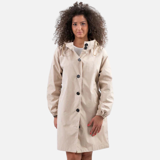Women's Lightweight Rain Mac - Hooded Windbreaker Water Resistant Coat