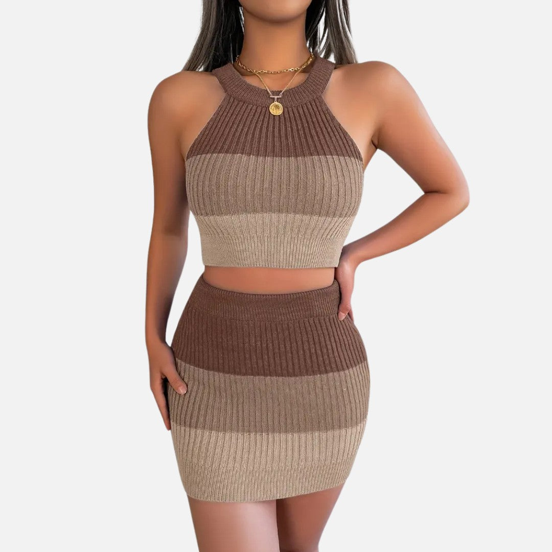 Elara | Women’s Two-Piece Set Top & Skirt