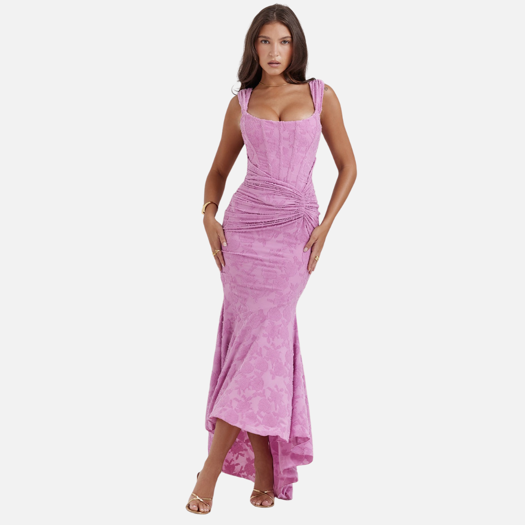 Evonne | Textured Maxi Dress with Spaghetti Straps