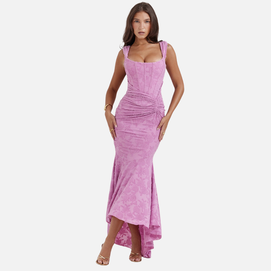 Evonne | Textured Maxi Dress with Spaghetti Straps