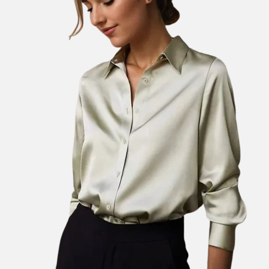 Women’s Satin Button-Up Blouse