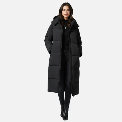 Women’s Long Puffer Jacket with Hood