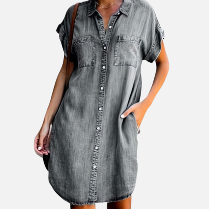 Button-Down Denim Dress for Women