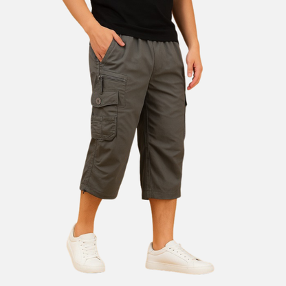 Men's 3/4 Cargo Shorts - Multi-Pocket