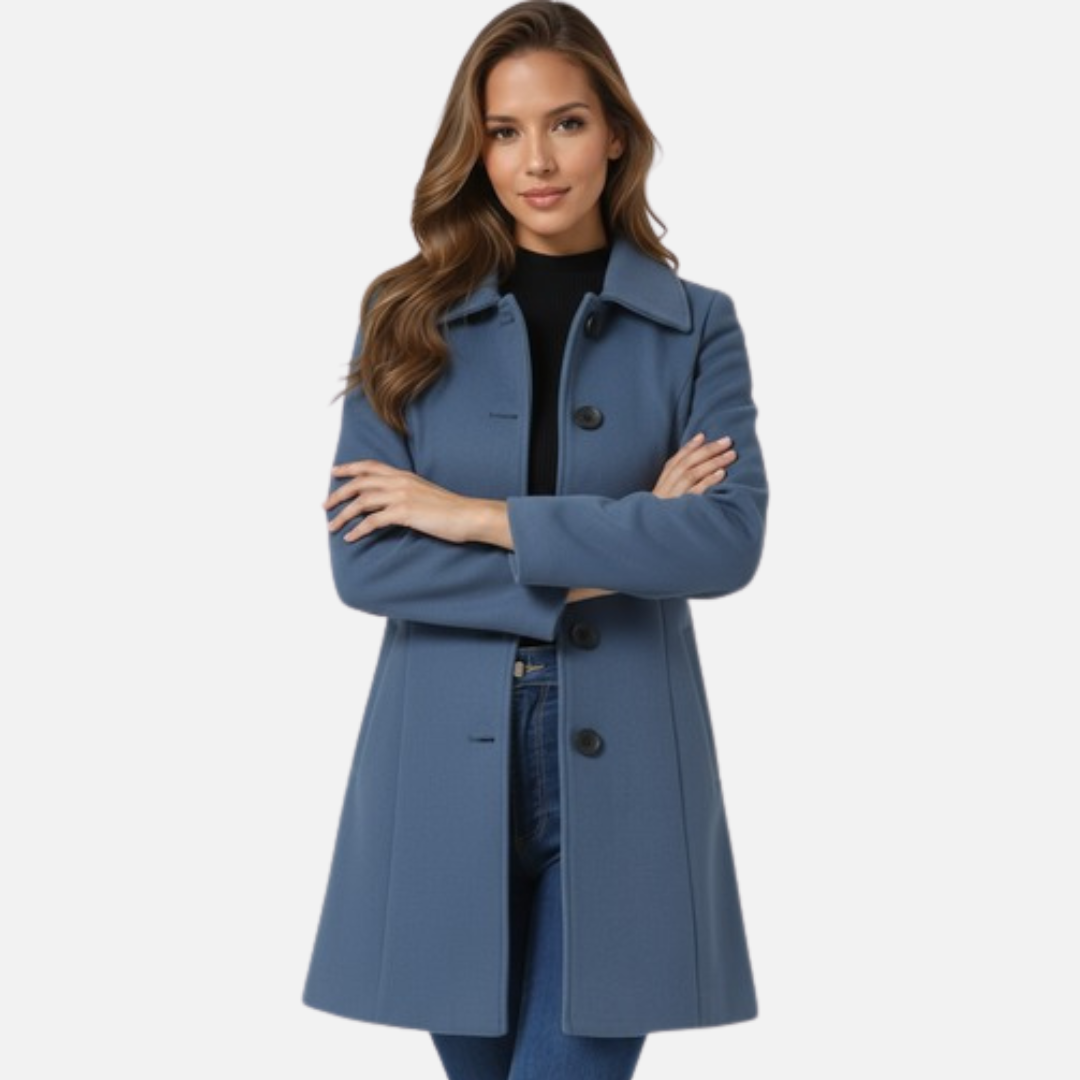 Women's Tailored Single-Breasted Wool Coat