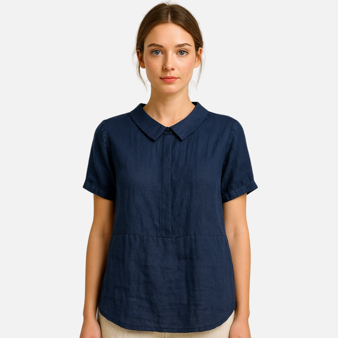 Women's Short Sleeve Linen Shirt