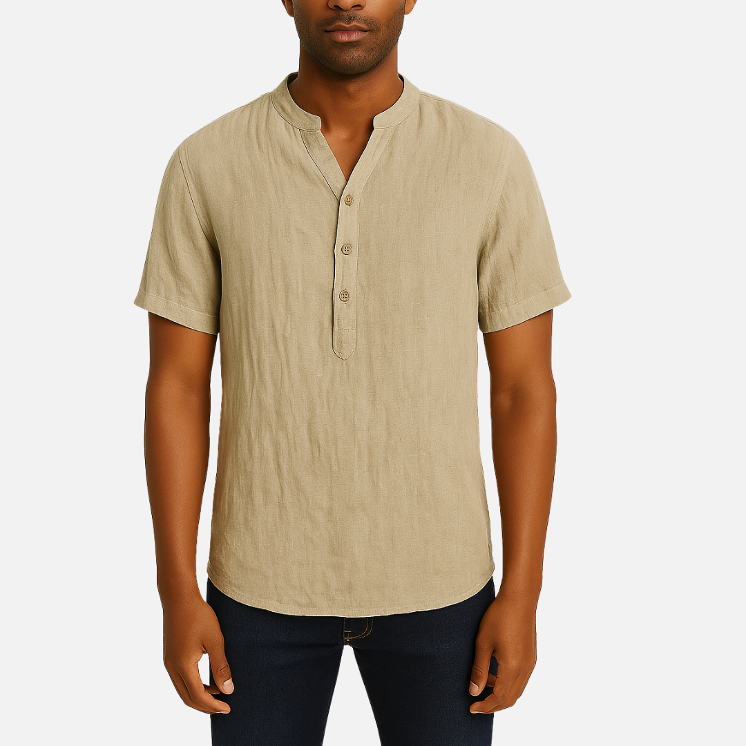 Casual Linen Shirt – Breathable Men's Polo Shirt