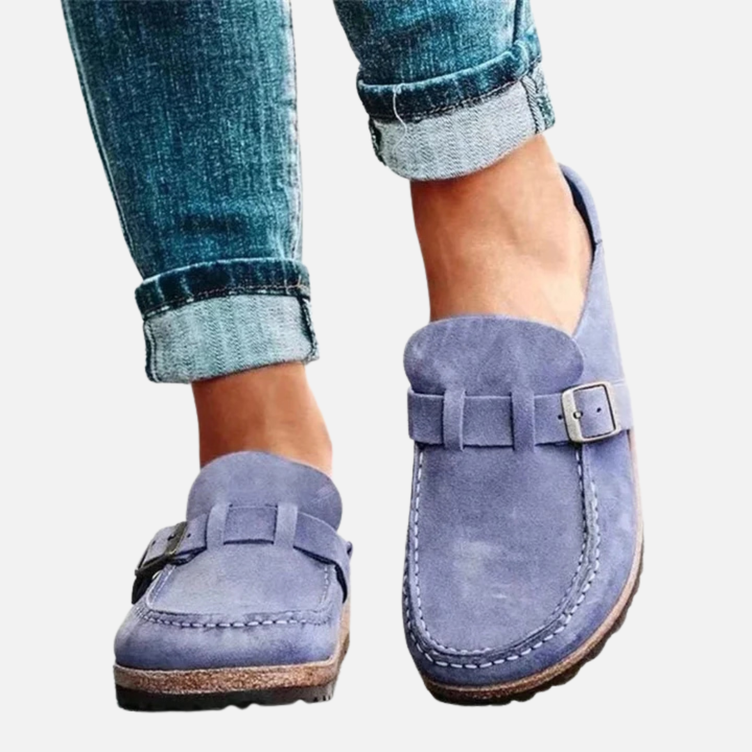 Women's Buckle Suede Comfortable Clogs