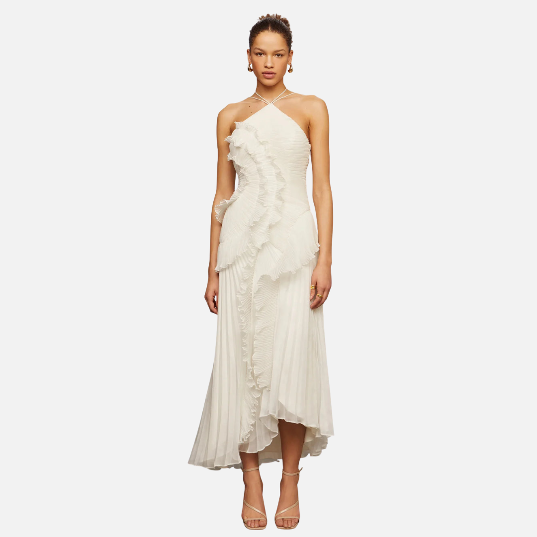 Women’s Pleated Ruffle Evening Dress