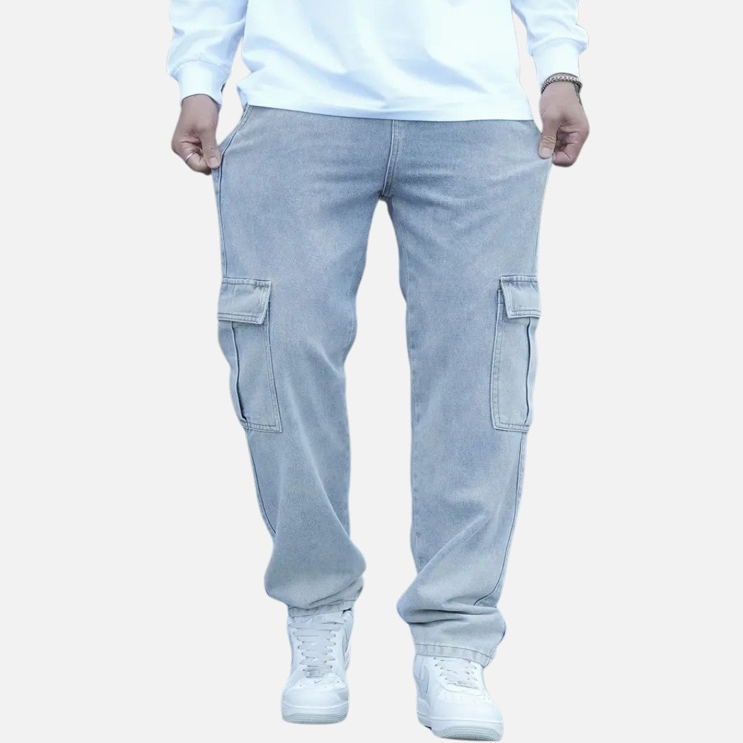 Elara | Men’s Straight Fit Denim Cargo Pants