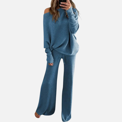 Women’s Off-Shoulder Knit Lounge Set Loungewear