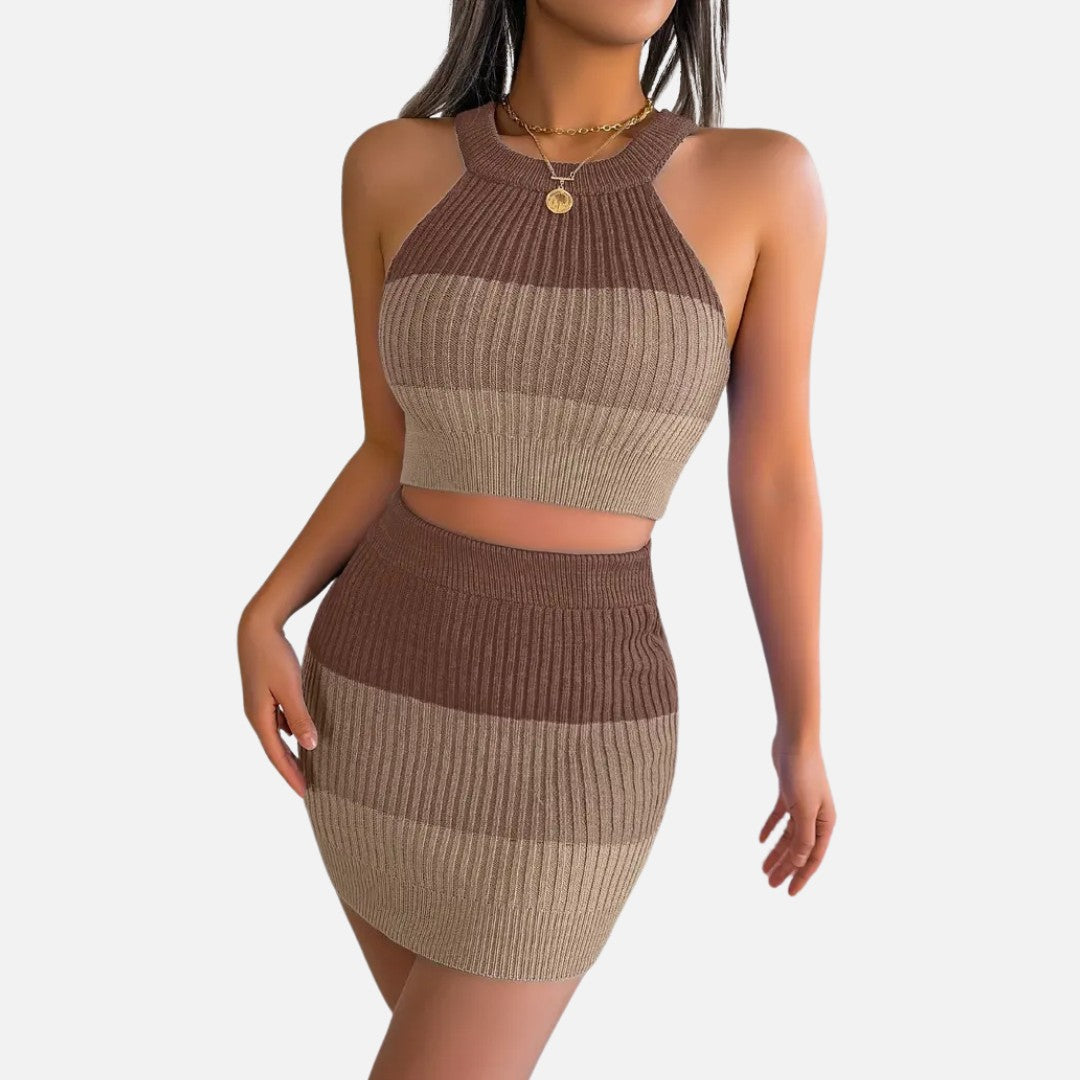 Elara | Women’s Two-Piece Set Top & Skirt