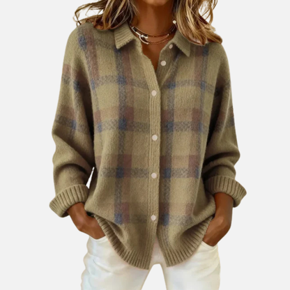 Melissa | Women's Plaid Button Down Shirt Oversized Long Sleeve
