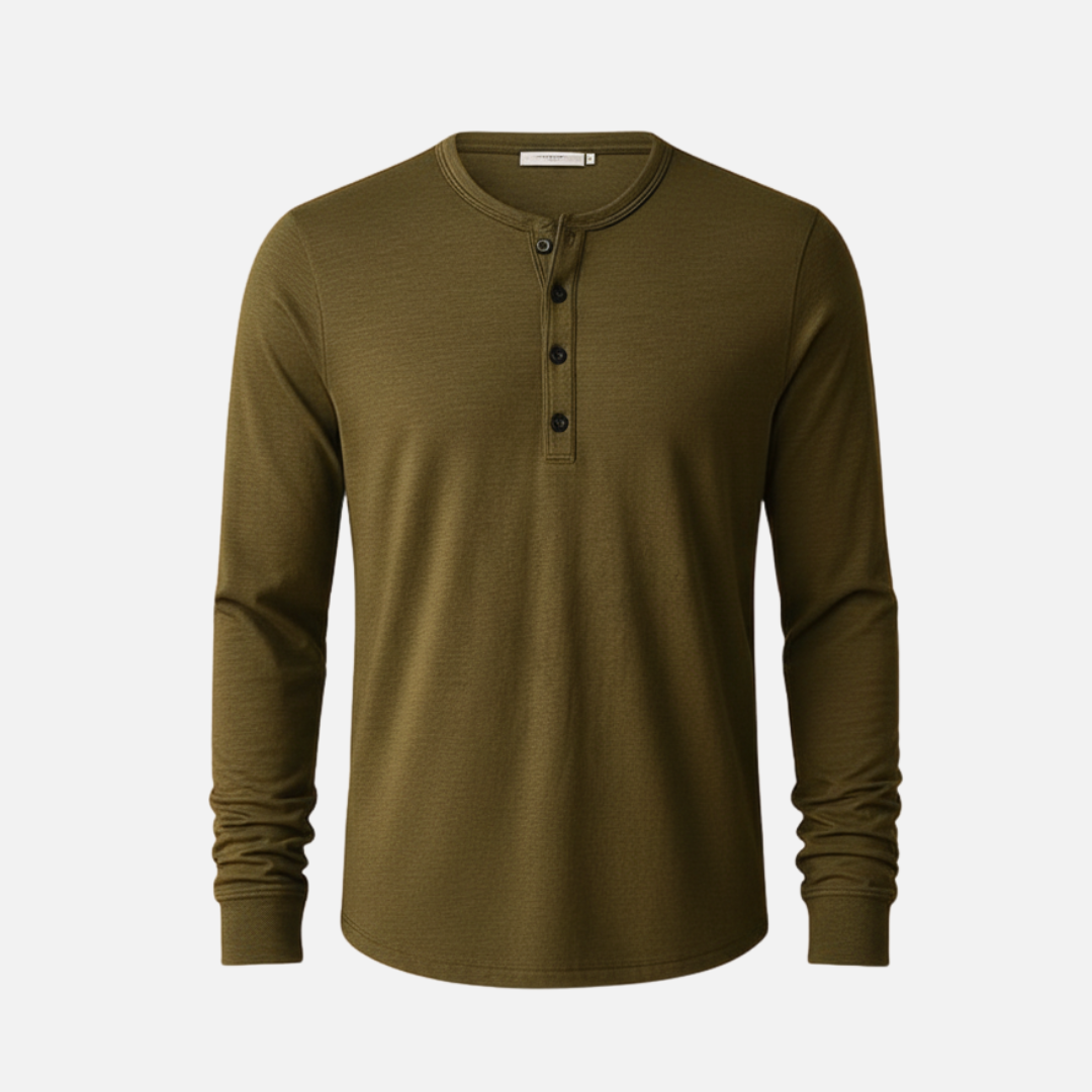 Men’s Long Sleeve Shirt – Soft Linen Blend Casual Top