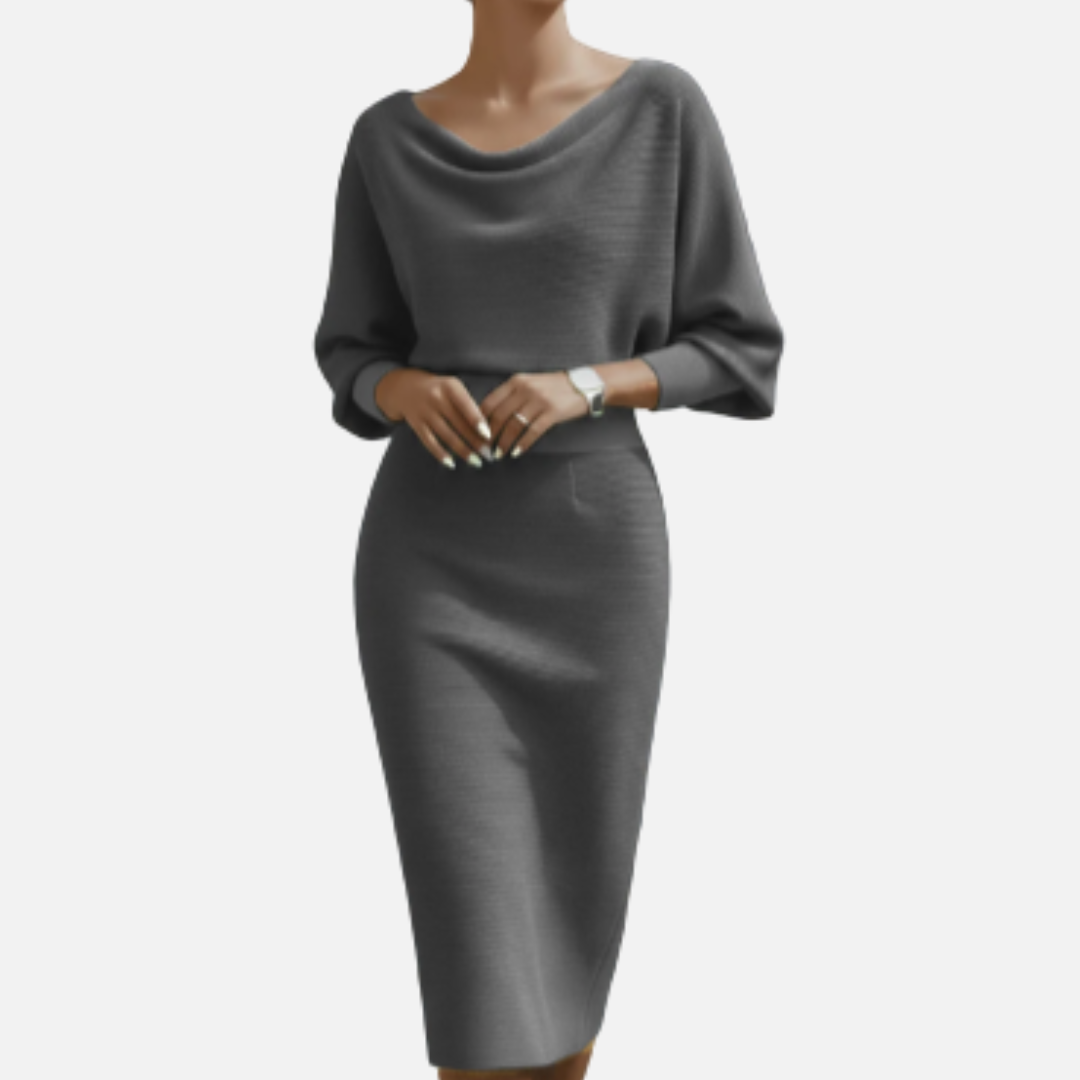 Women's Cowl Knit Midi Dress