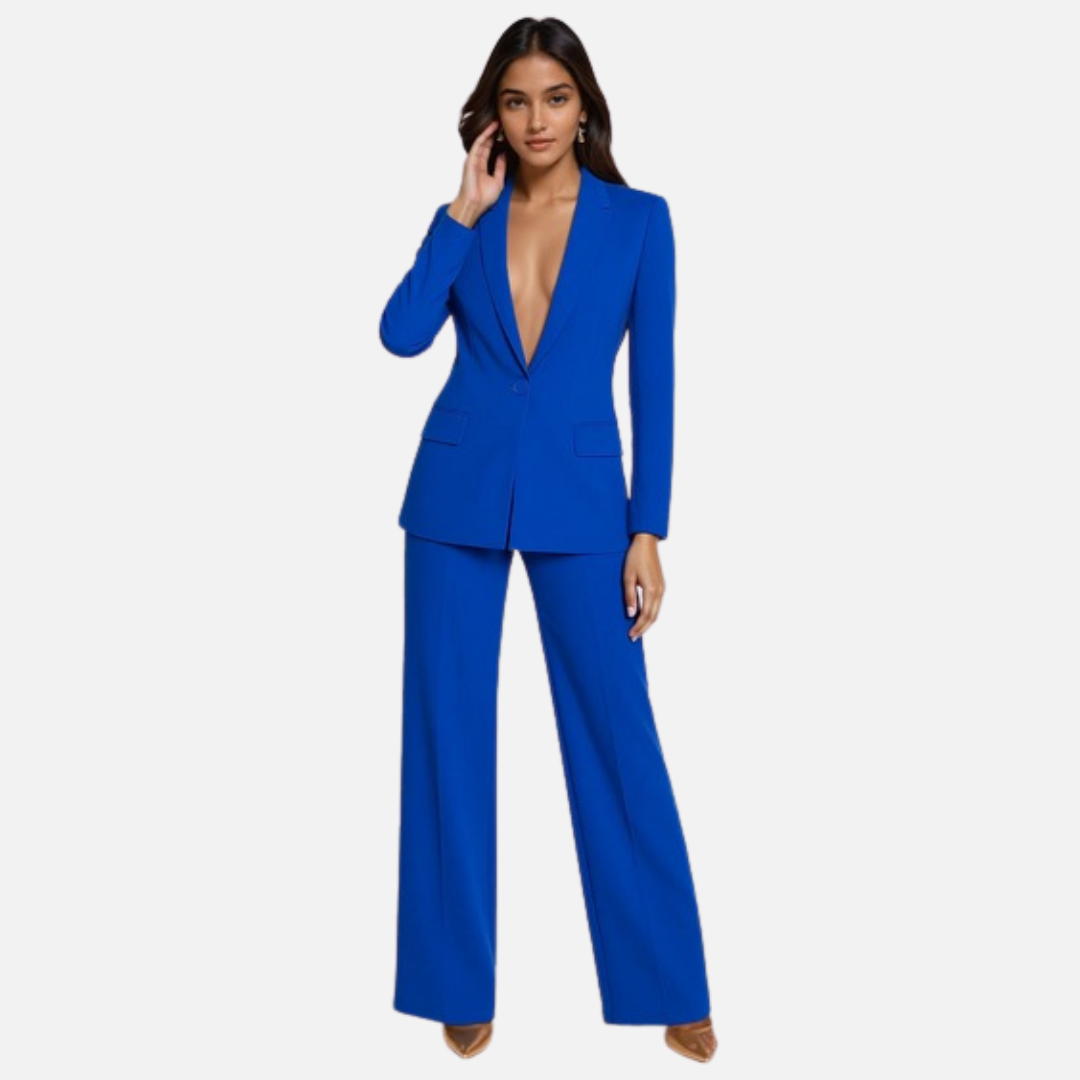 Women's Tailored Blazer & Matching Trousers Suit Set