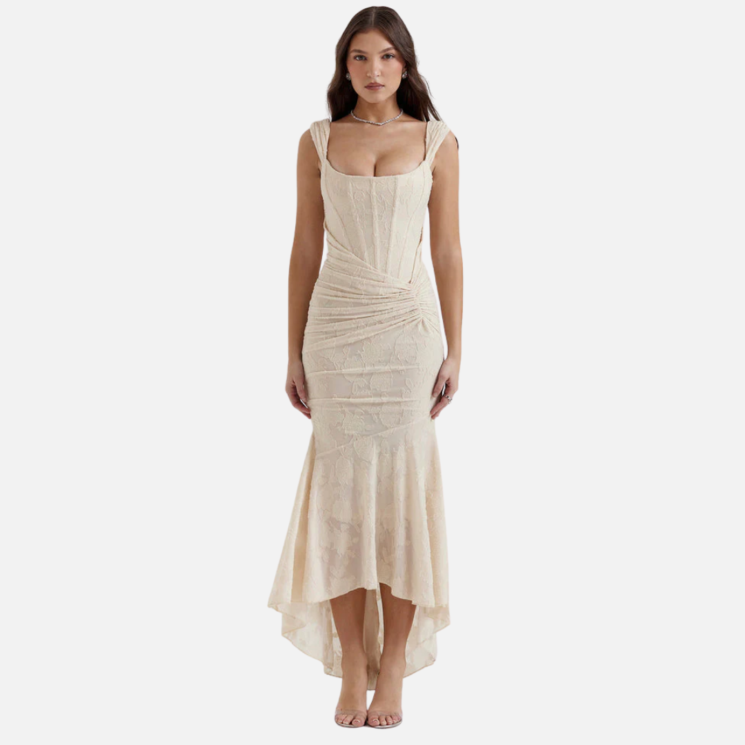 Evonne | Textured Maxi Dress with Spaghetti Straps