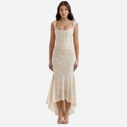 Evonne | Textured Maxi Dress with Spaghetti Straps