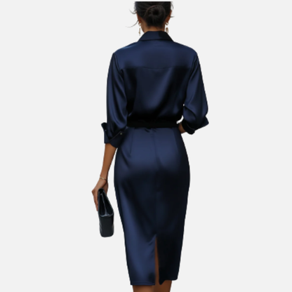 Elegant Satin Midi Dress