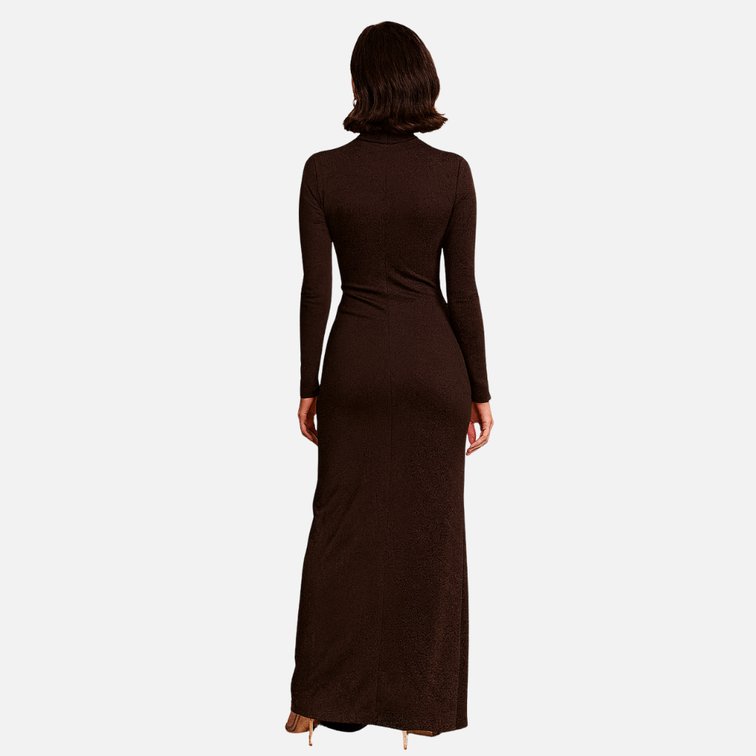 Women Elegant Maxi Dress – High Neck Bodycon
