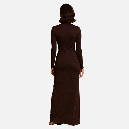 Women Elegant Maxi Dress – High Neck Bodycon