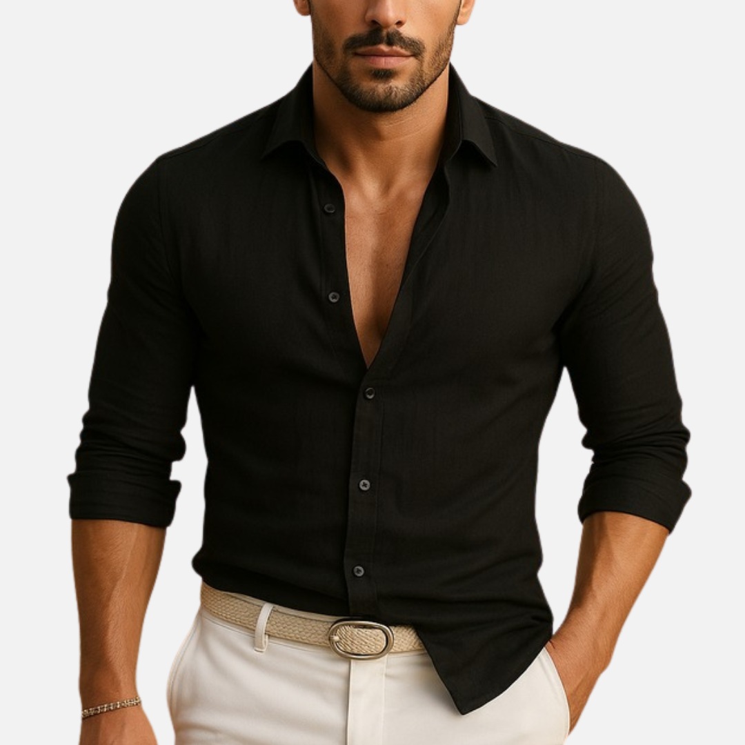 Men’s Slim Fit Shirt – Breathable Long Sleeve Casual
