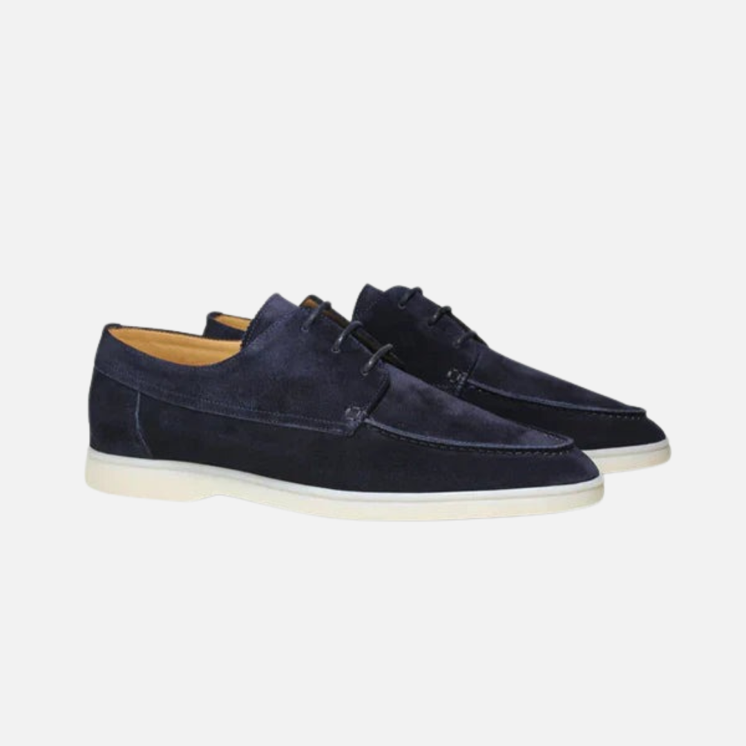 Men's Suede Derby Shoes - Casual Boat Shoe Style Loafers