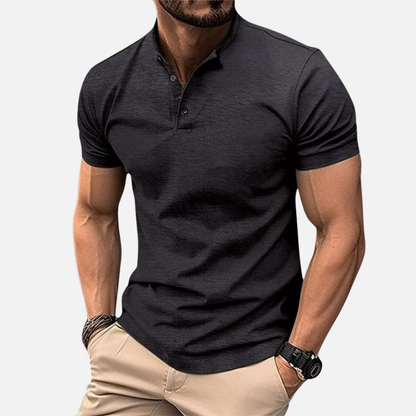 Men's Slim Fit Henley Polo Shirt