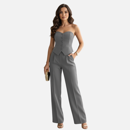 Women's Chic Strapless Pantsuit – Jumpsuit