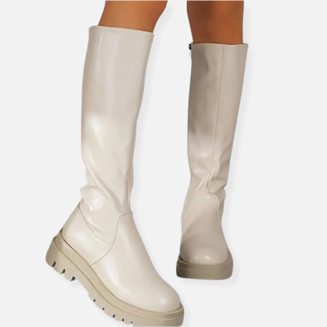 Elara | Women’s Trendy High Faux Leather Boots