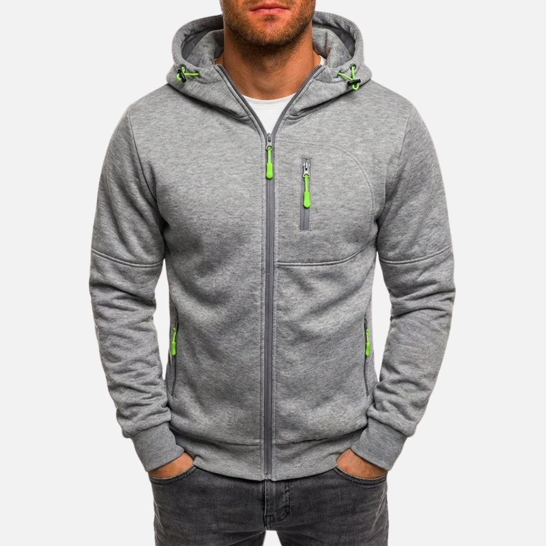 Men’s Jacket Full-Zip Hooded with Utility Pockets