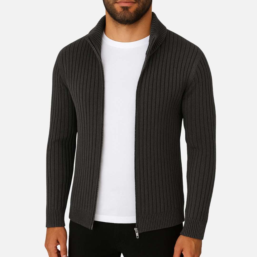 Men's Zipped Cardigan – Stylish Knitted Jacket