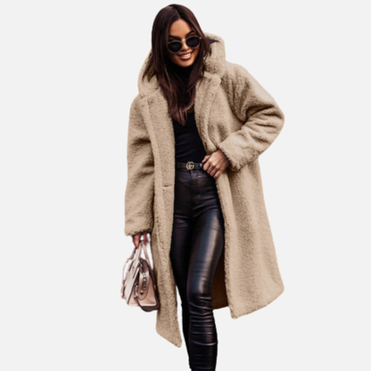 Women's Long Teddy Overcoat