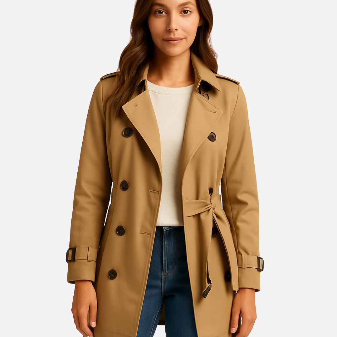 Women's Trenchcoat Jacket - Elegant Belted Jacket