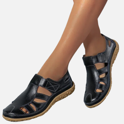 Women's Leather Walking Sandals - Comfortable Arch Support Shoes