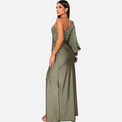 Women’s Off Shoulder Satin Evening Dres