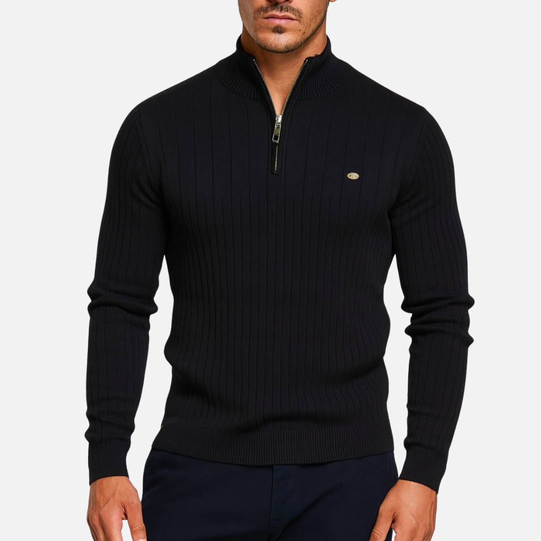 Men’s Knitted Zip Up Sweater – Smart Halfzipper