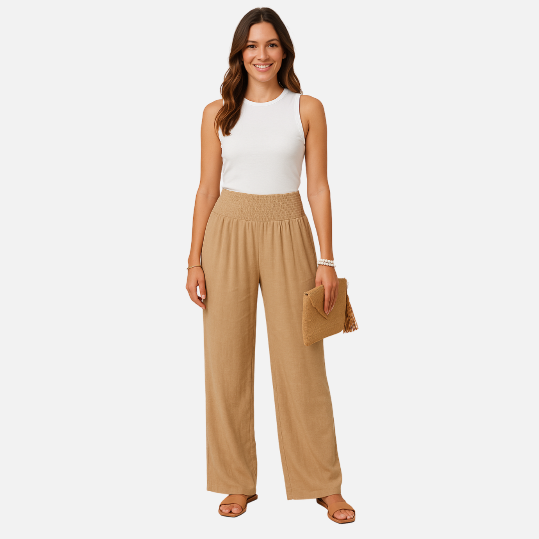 Women's Casual Linen Pants - Long Linen Pants