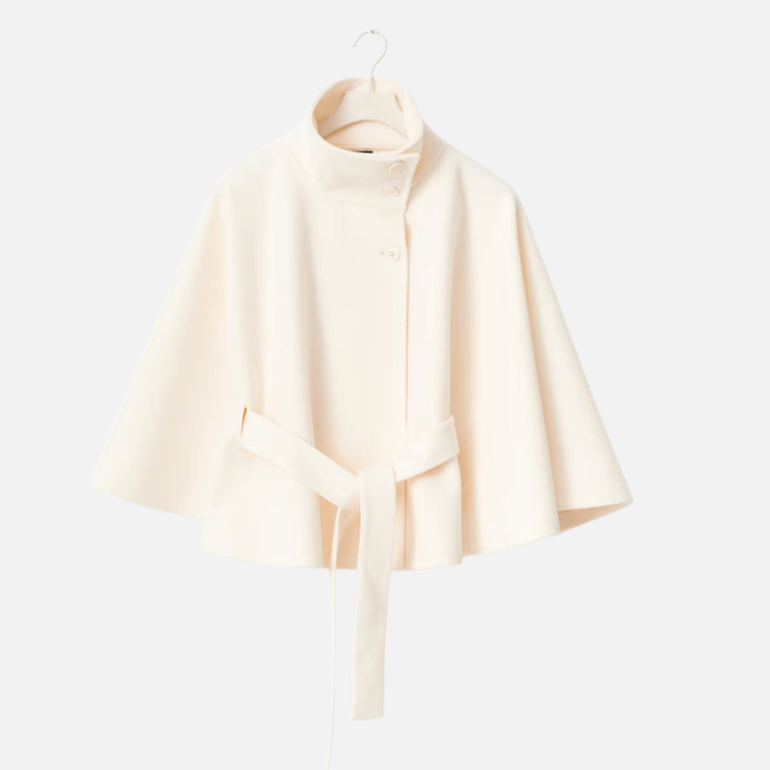 Women's Elegant Belted Jacket Cape
