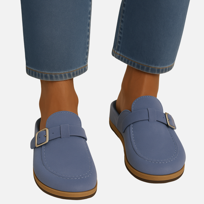 Men’s Suede Buckle Slip-On Mules