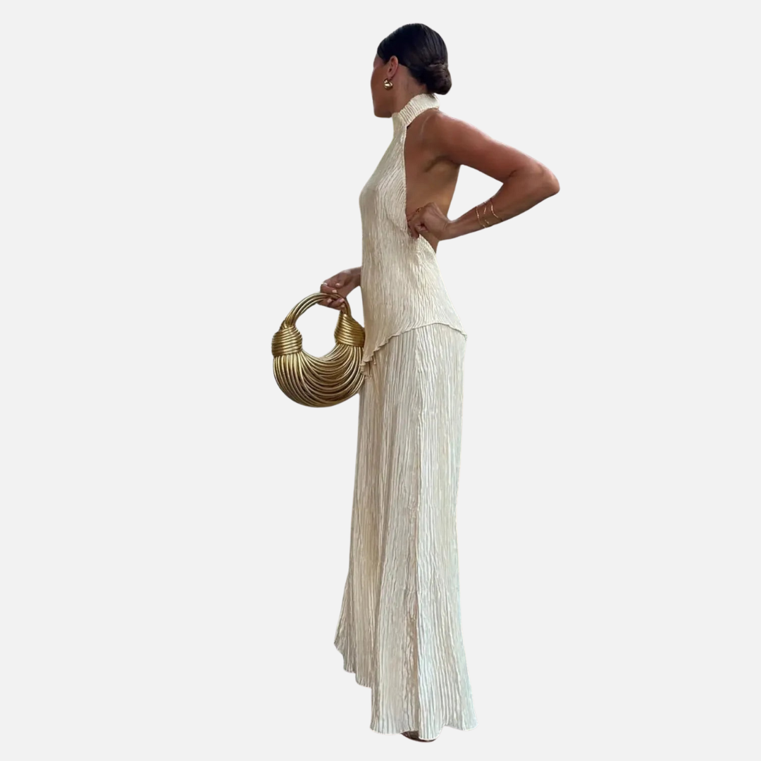 Women's Breathable White Pleated Set