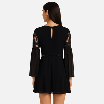 Elegant Black Lace Mini Dress for Women – Cocktail Dress