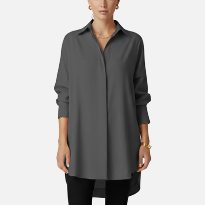 Women's Oversized Button Down Tunic Shirt